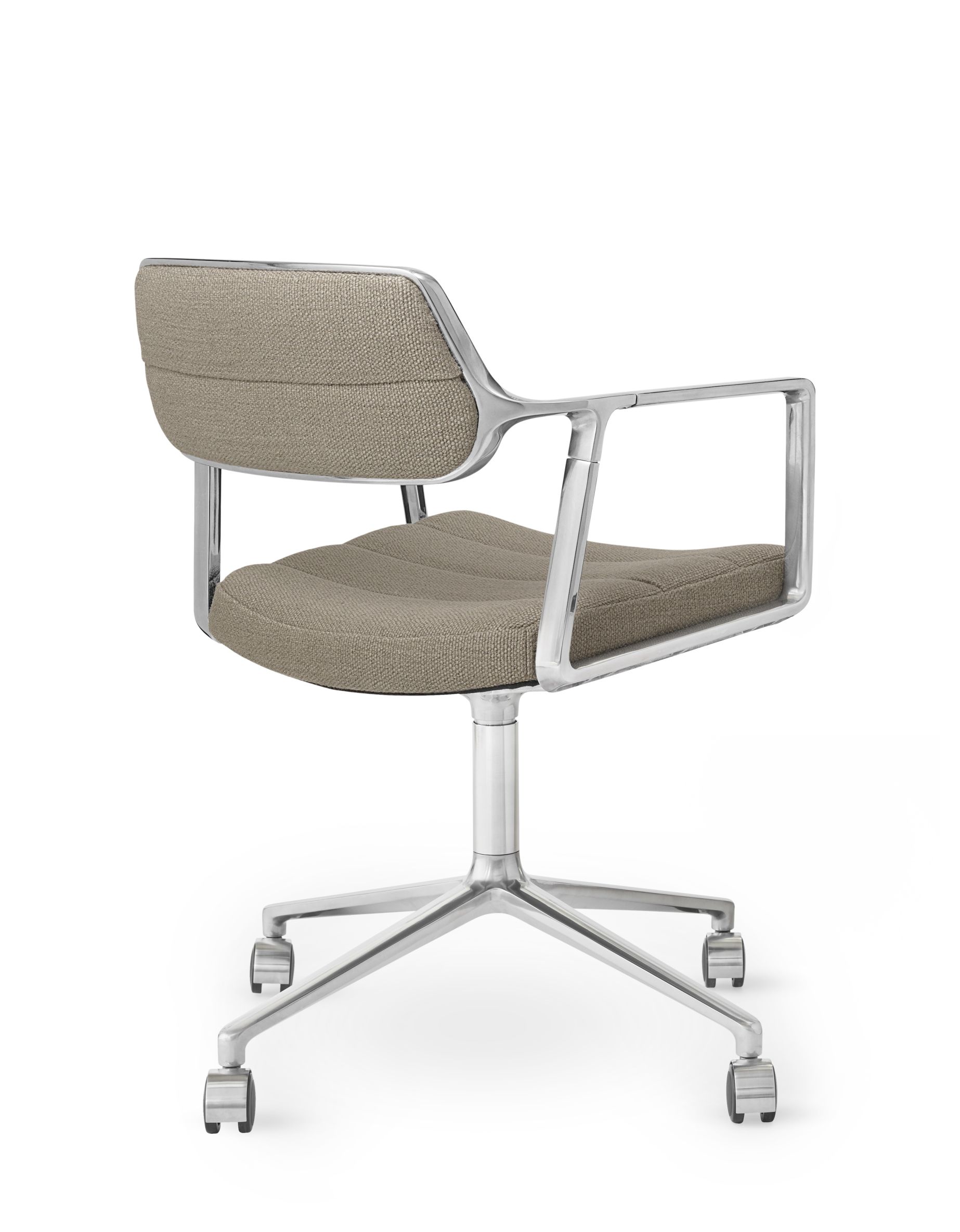 Vipp 453 / Vipp453 Swivel Chair DARK SAND TEXTILE / POLISHED ALUMINUM FRAME WITH CASTERS Vipp SINGLE PIECES
