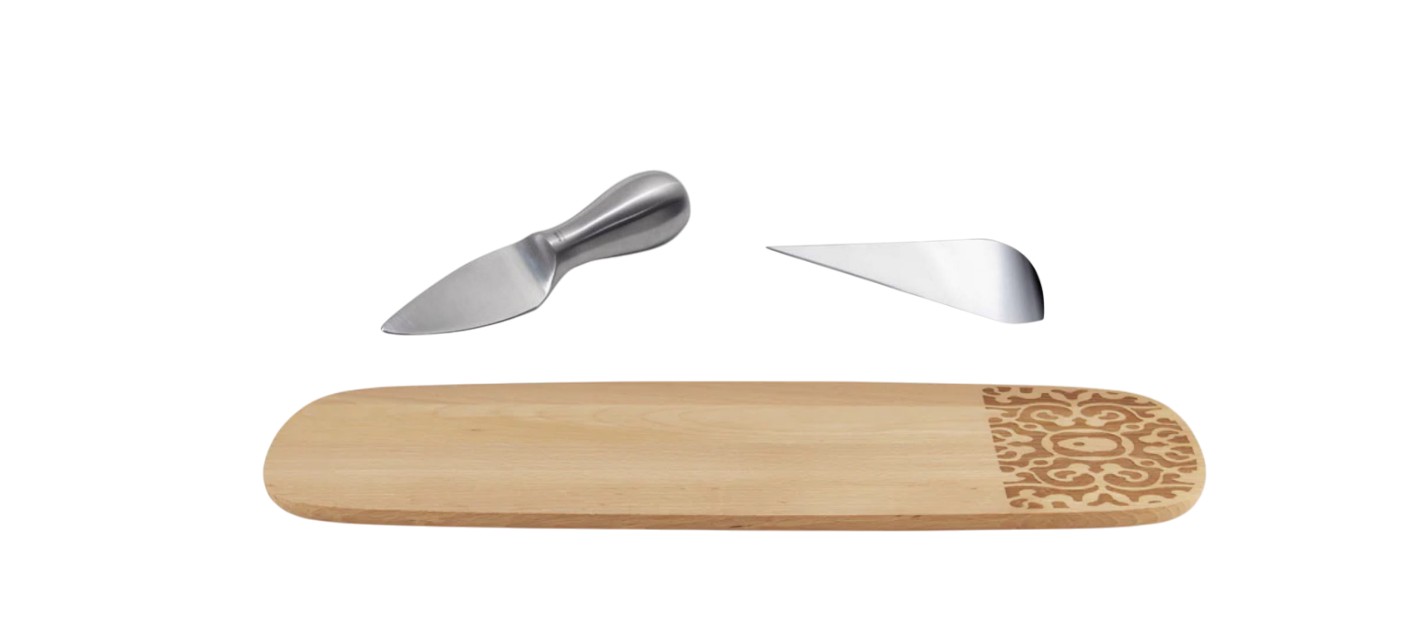 MW22SET Cheese Set Serving board + 2 cheese knives Alessi