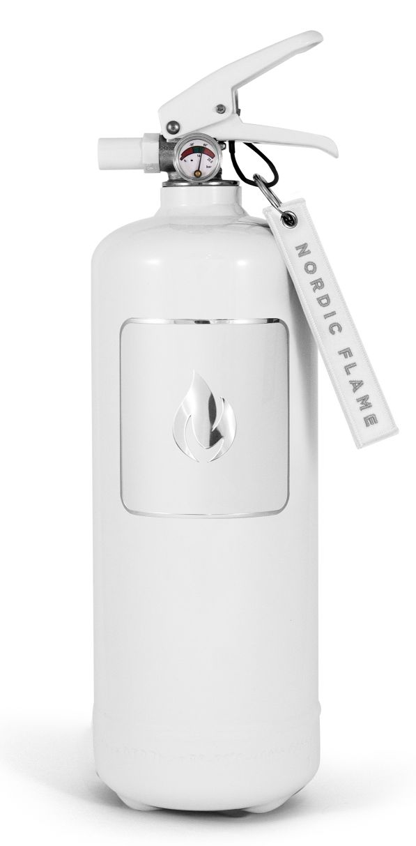 Fire Extinguisher Classic 2 Kg white - white emblem Nordic Flame SINGLE PIECES