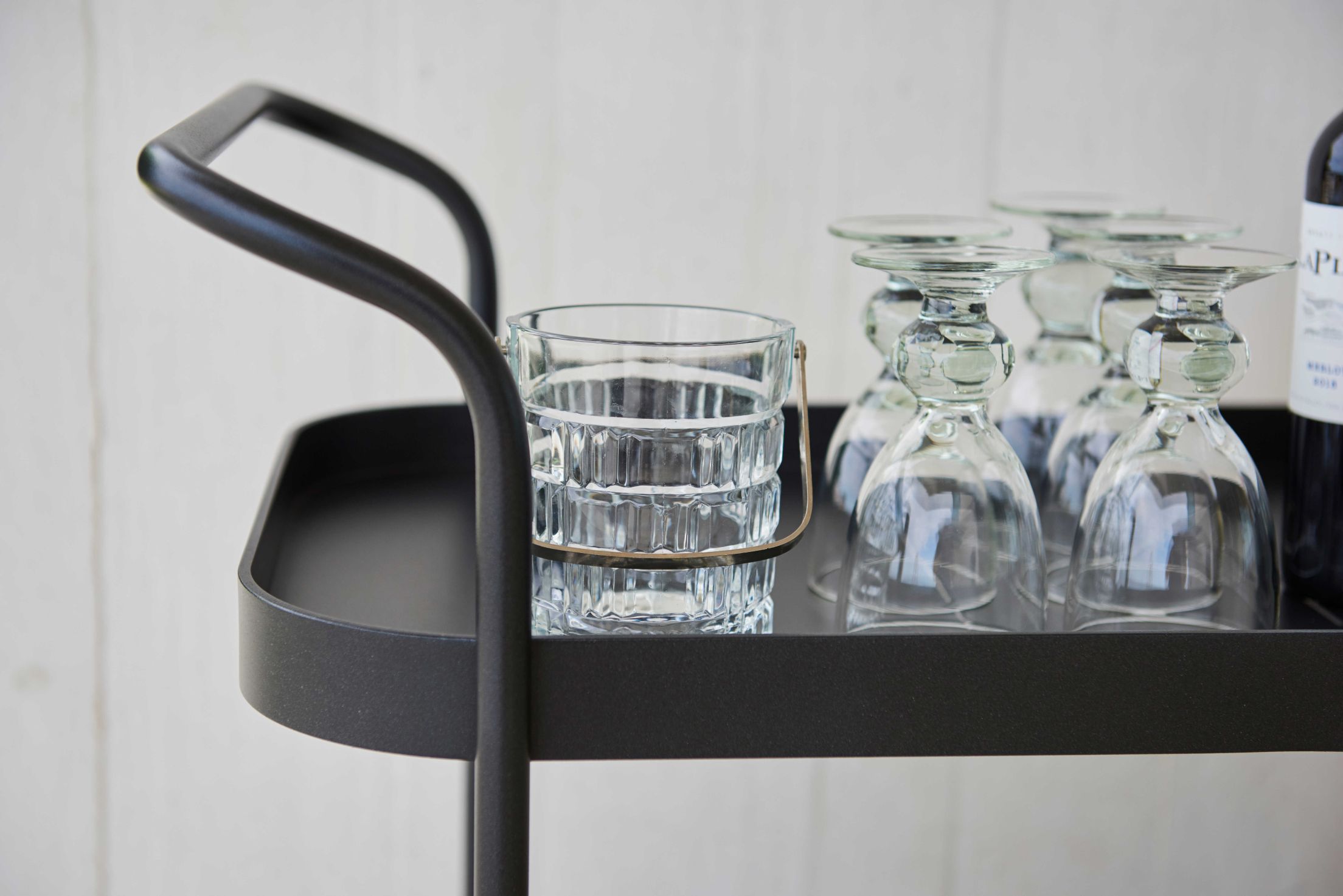 Roll Bar cart lava grey Cane-Line