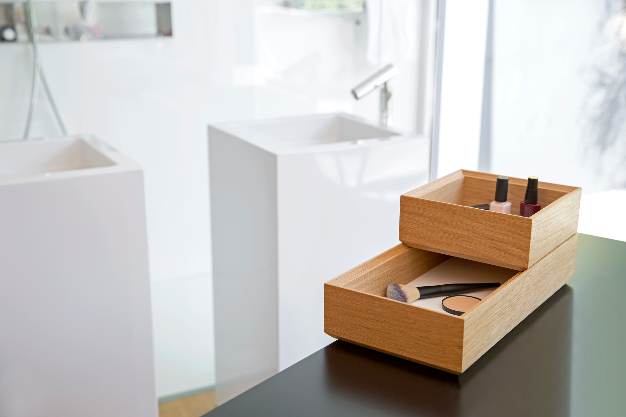 Tidy tray set of 3 white Favius
