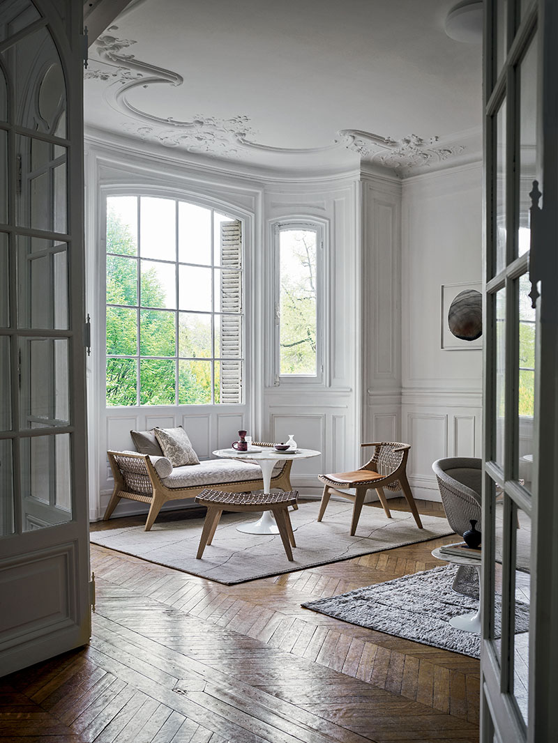 Klismos small Bench W91.5cm Knoll International