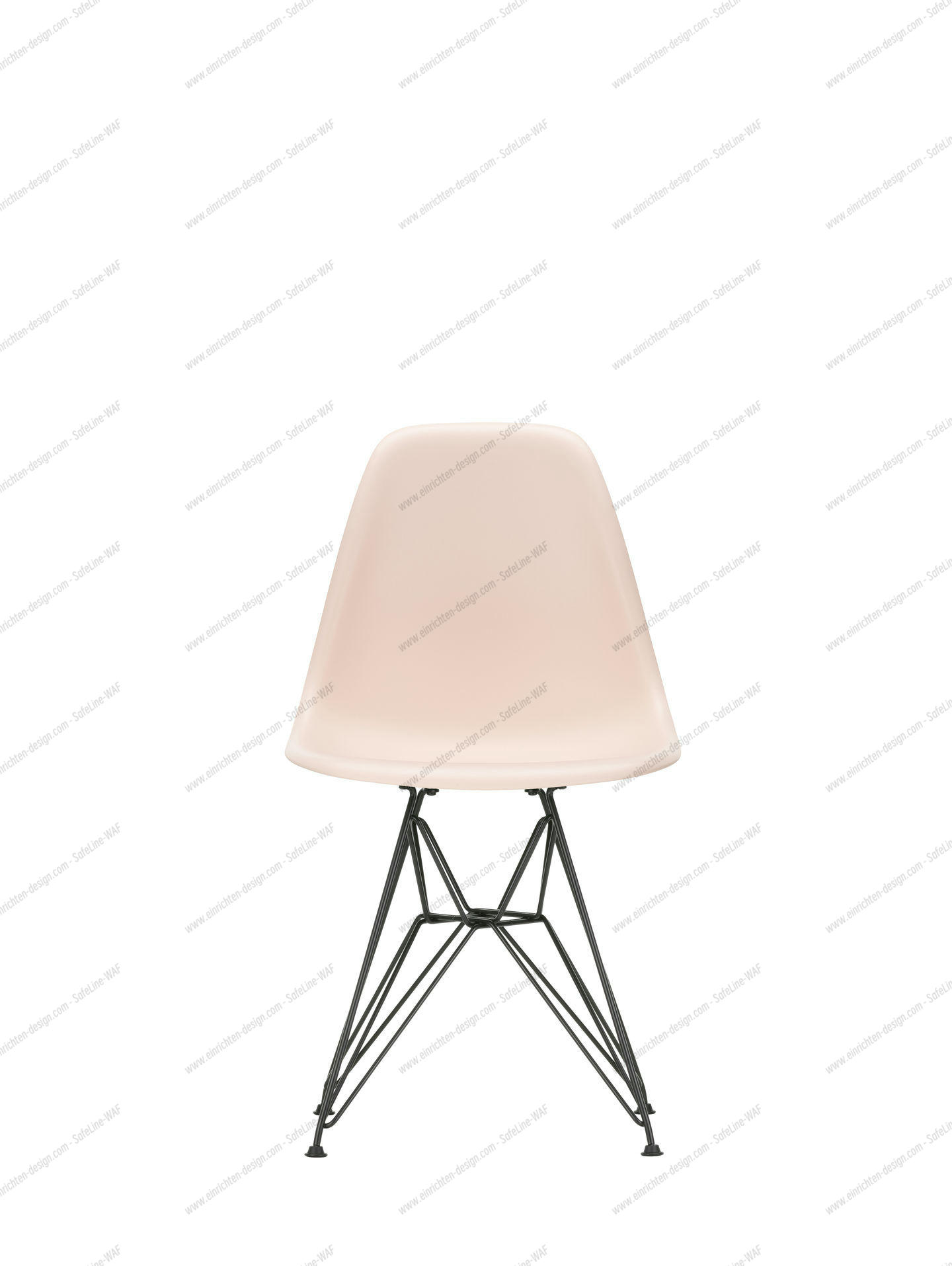 Eames Plastic Side Chair DSR Chair Vitra Black-Pale Pink