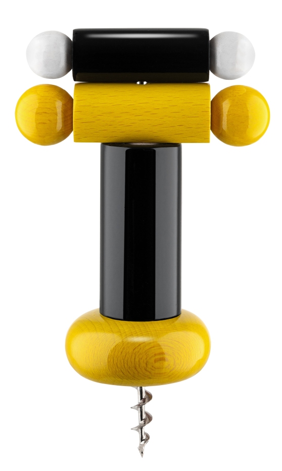 Corkscrew ES17 Alessi  Black, yellow and white SINGLE PIECES