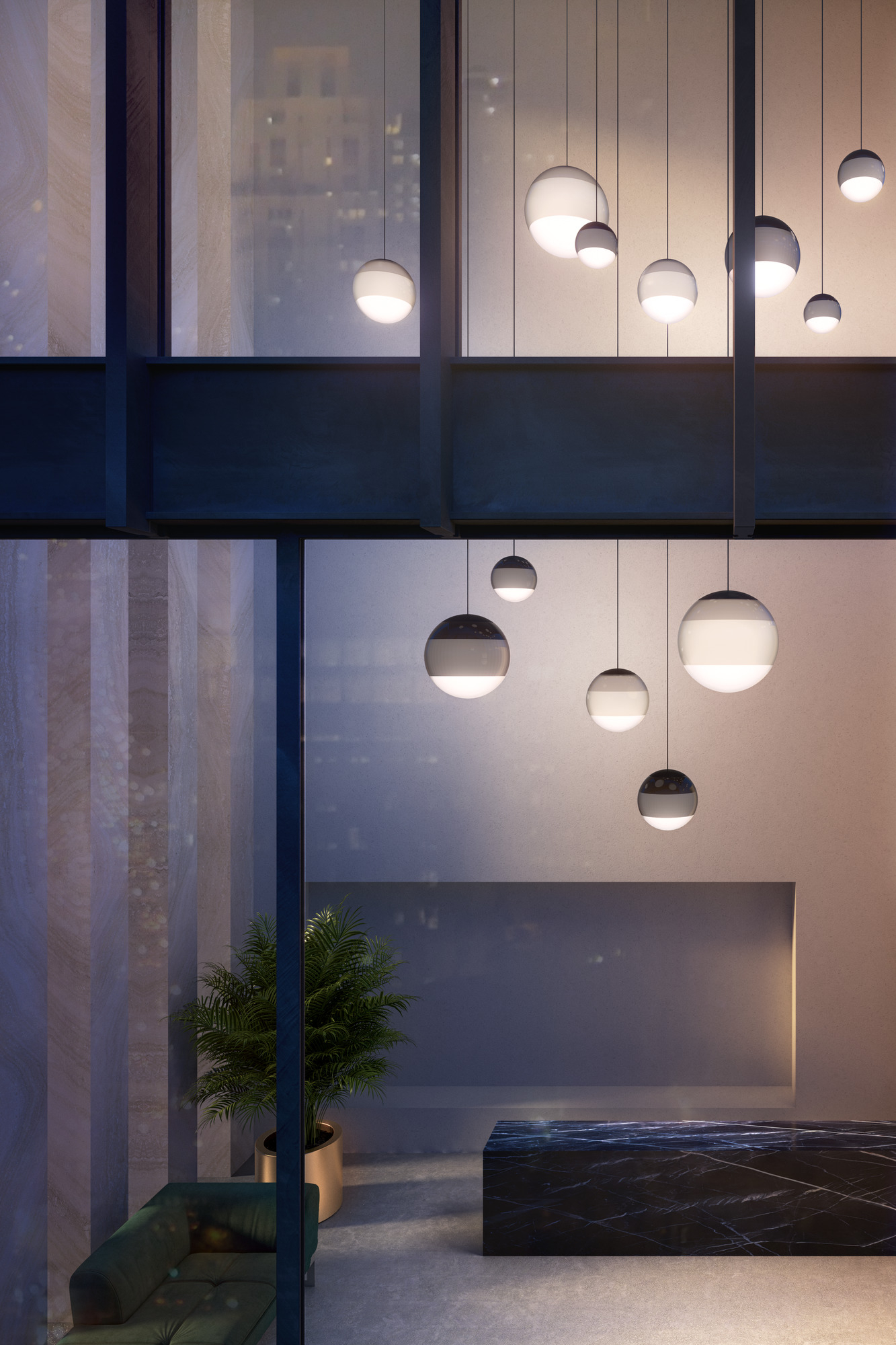 Dipping Light 20 LED Pendant light Marset green