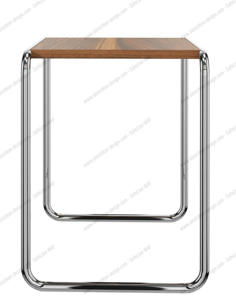 B 9 b Side table WALNUT TREE MASSIVE OILED / CHROME Thonet SINGLE PIECES