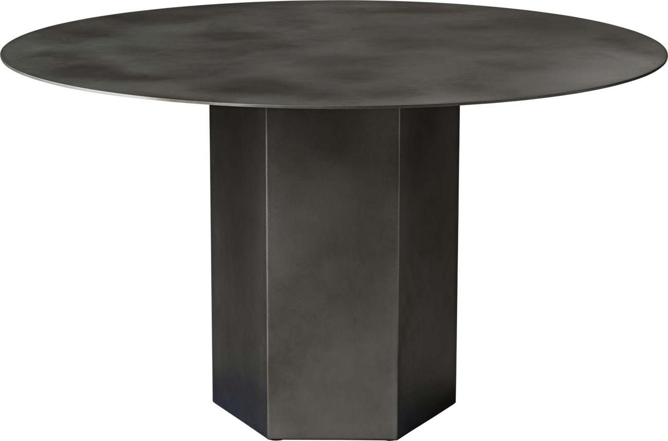 Epic Dining Table Round Misty Gray Steel Gubi