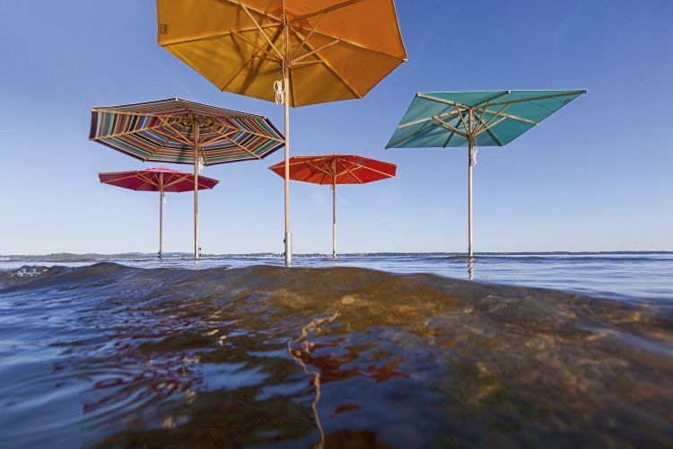 Classic umbrella / parasol multicolour / pulley & bend Weishäupl