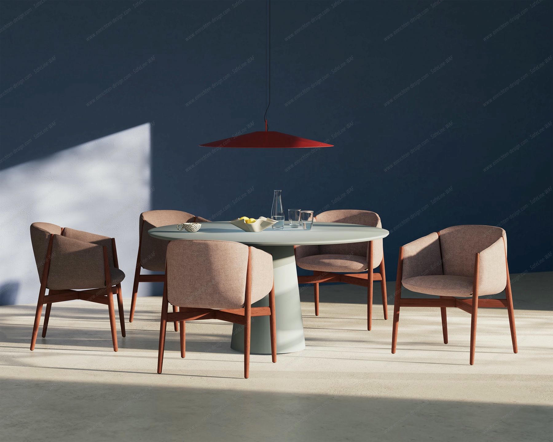Kagu chair with armrests wooden frame Cor