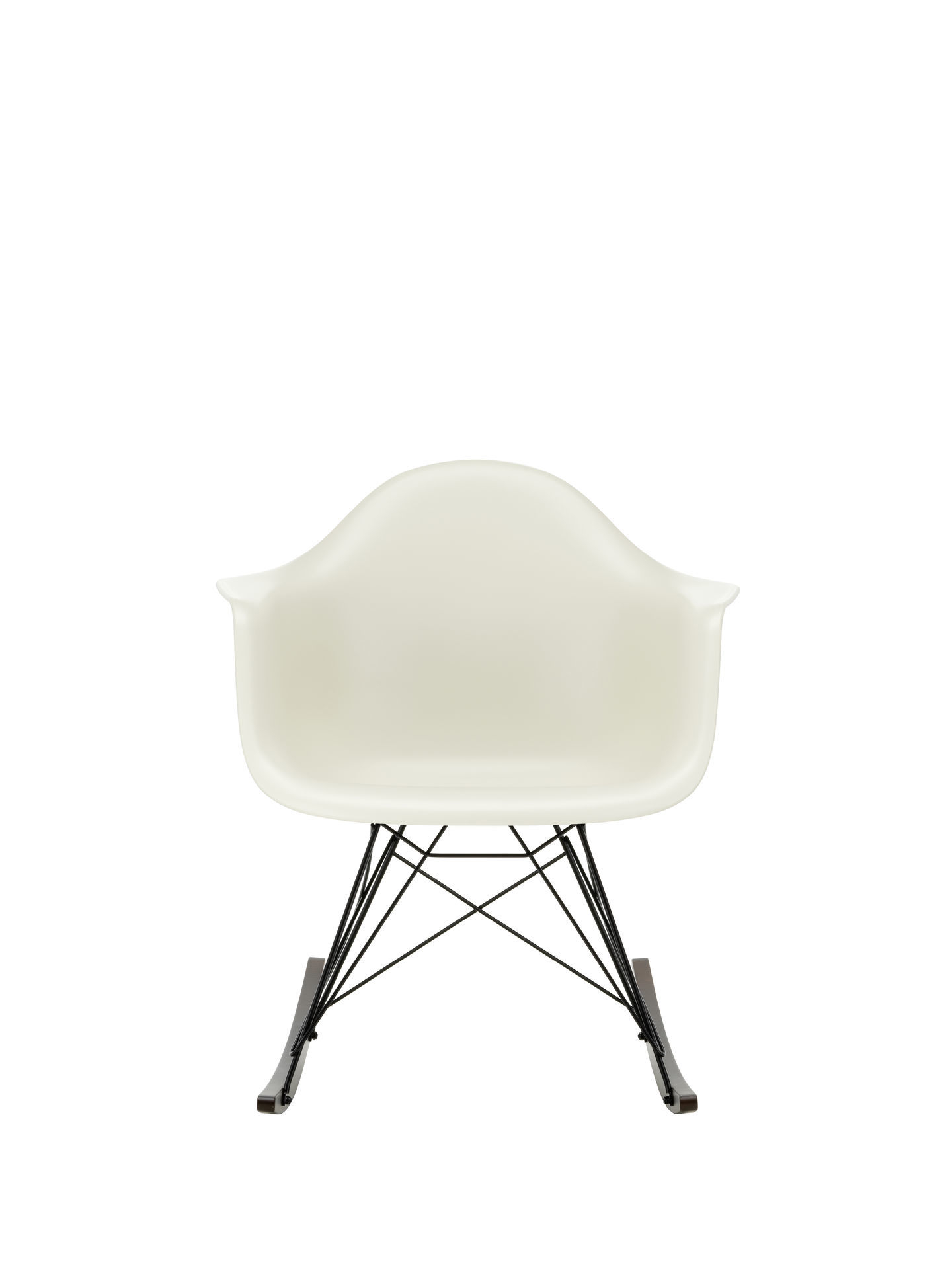 Eames Plastic Arm Chair RAR Rocking Chair Vitra Maple dark-Black-White