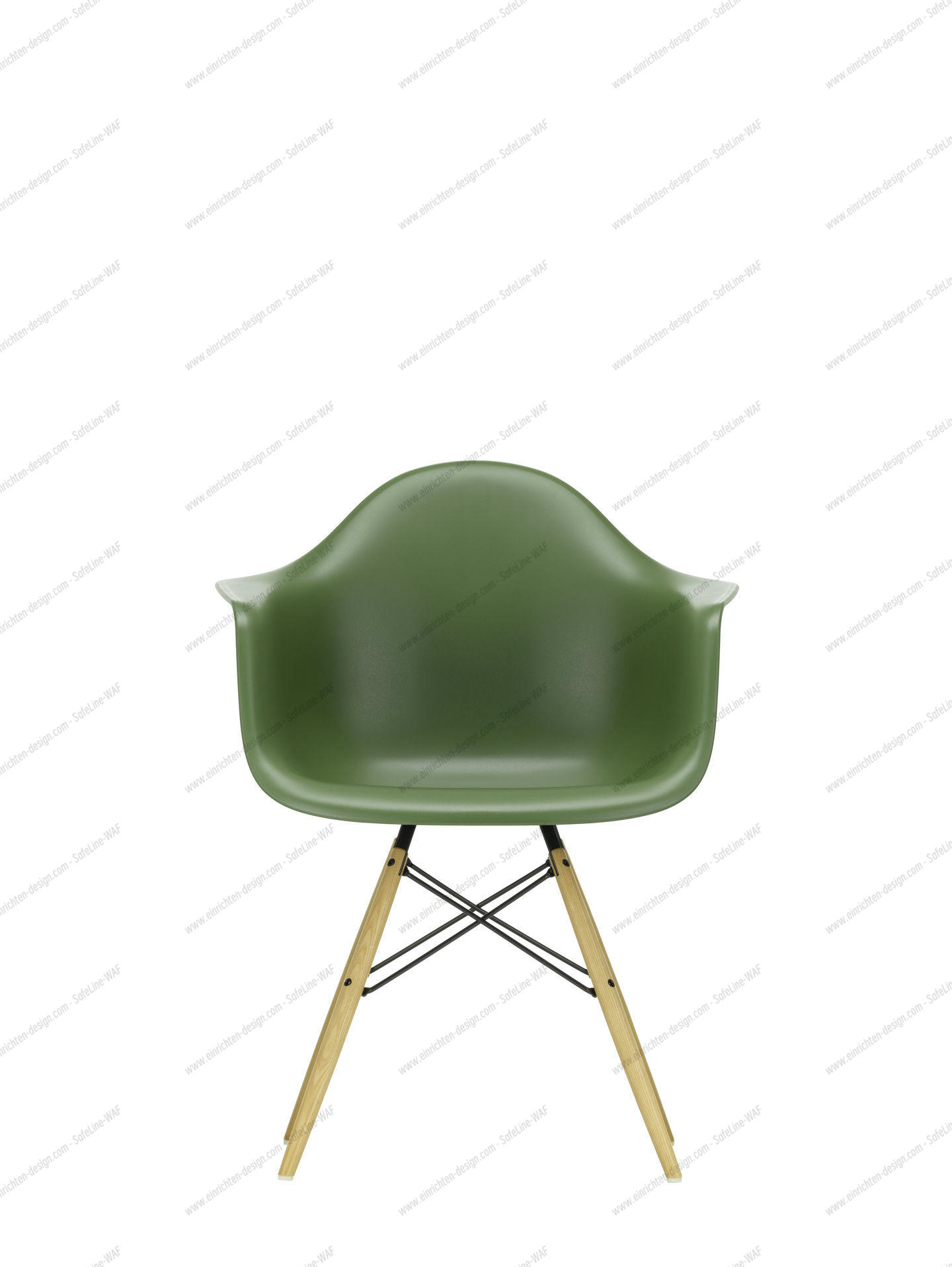 Eames Plastic Arm Chair DAW Chair Vitra Maple yellowish - Rust orange
