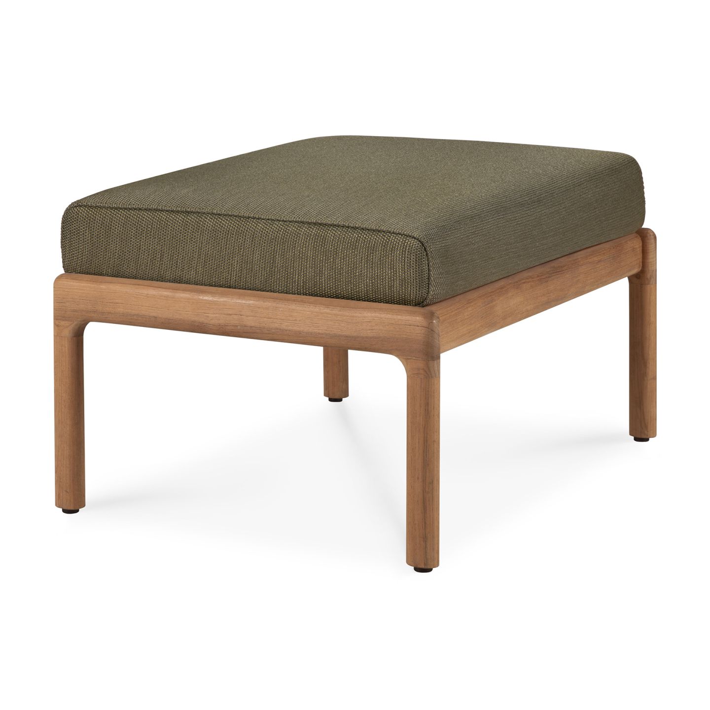 Jack Outdoor Upholstered Stool Teak Green Fabric Ethnicraft