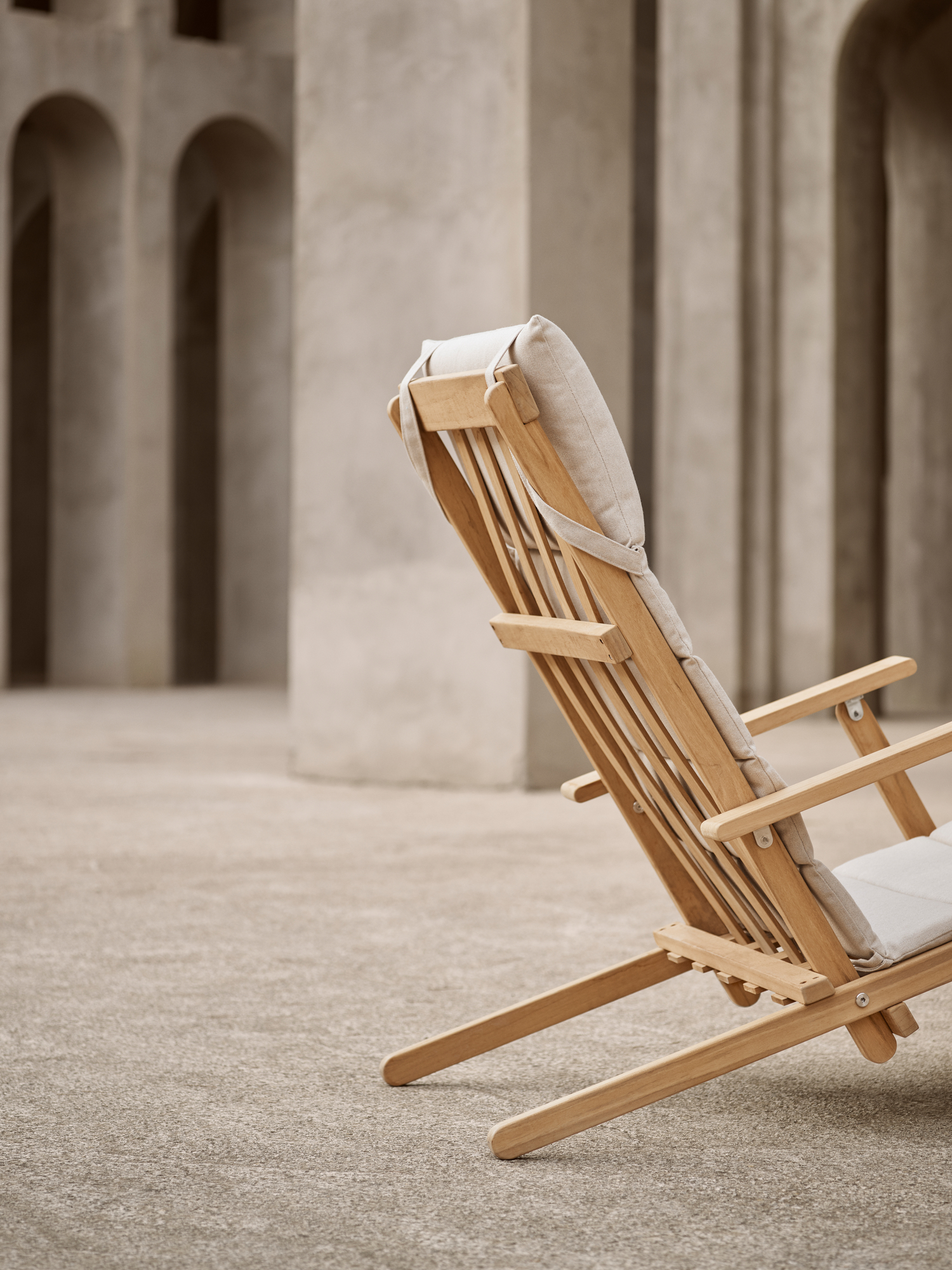 Mogensen deck chair incl. cushion outdoor Carl Hansen &amp; Søn