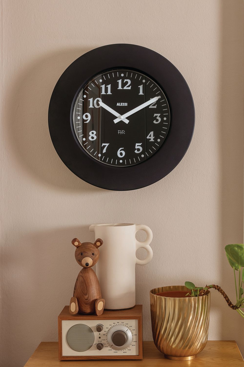 Momento Wall Clock 11 B Black Alessi 
