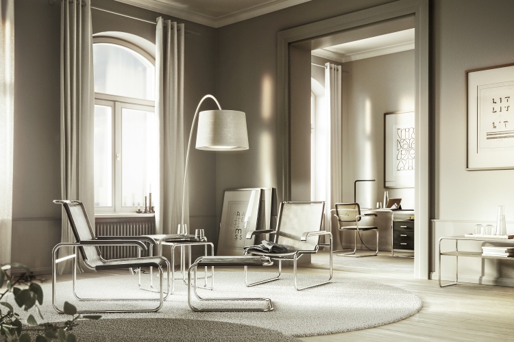 B 10 steel tube classic side table Thonet