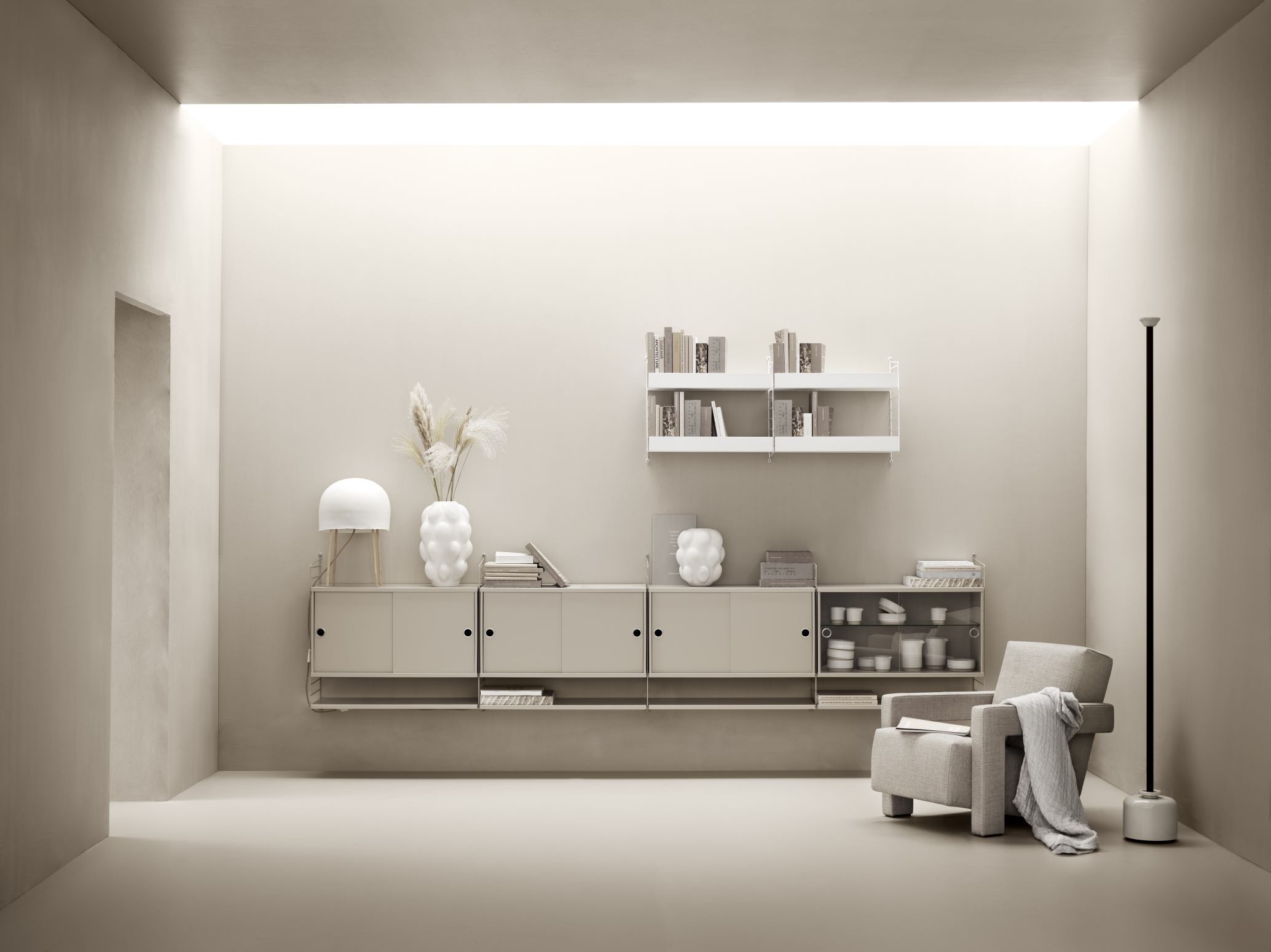 String  Living room wall shelving system E String Furniture