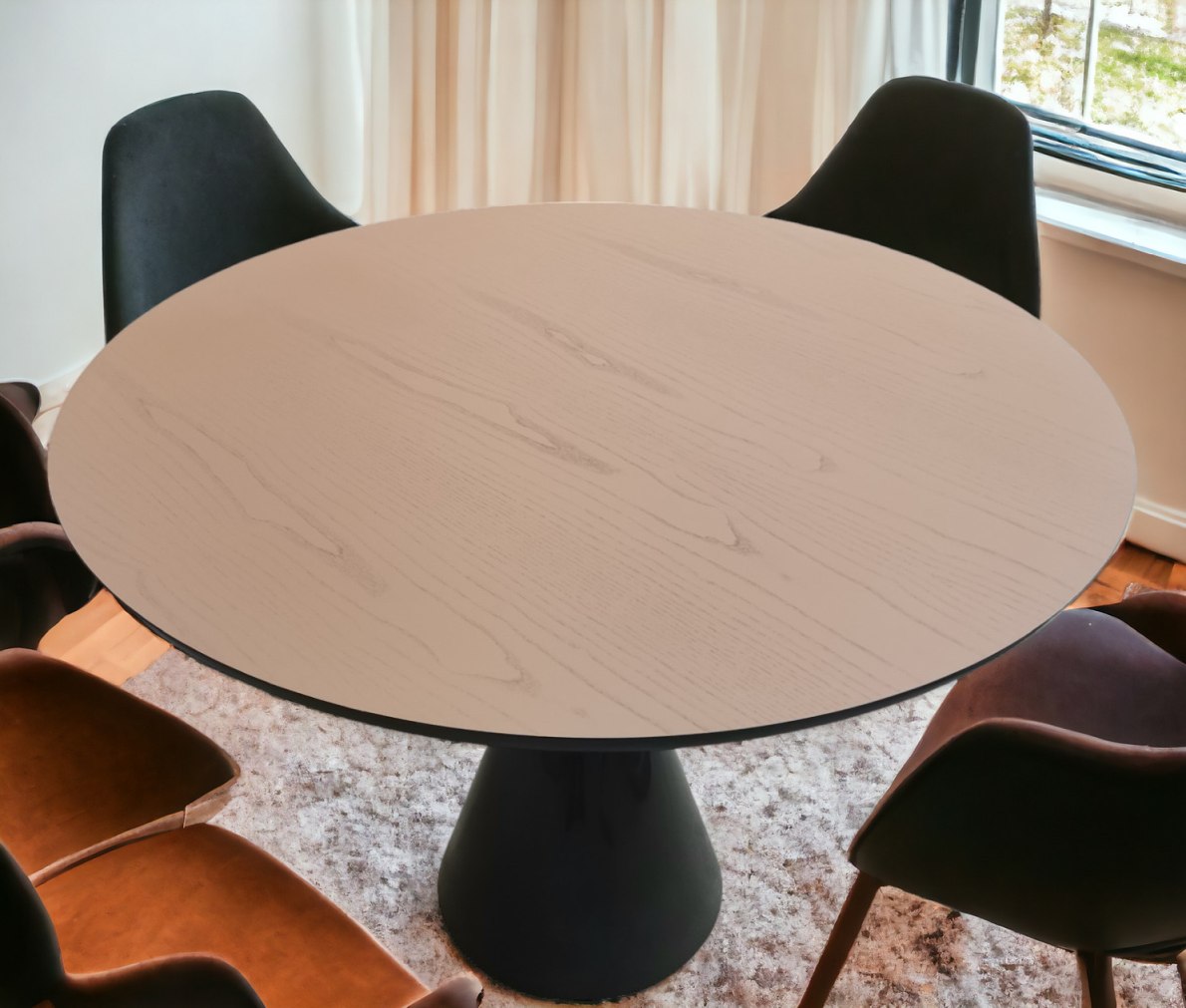 Pion dining table round Ø 100 x H 74 cm / NUDE Sancal SINGLE PIECE