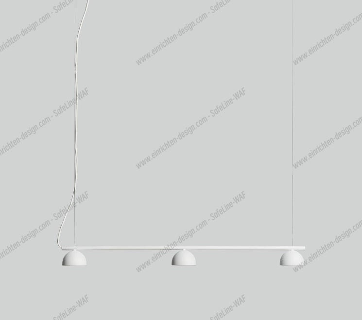 Weiße Blush Rail Pendelleuchte von Northern mit drei Leuchten, modernes Design für Wohnräume.