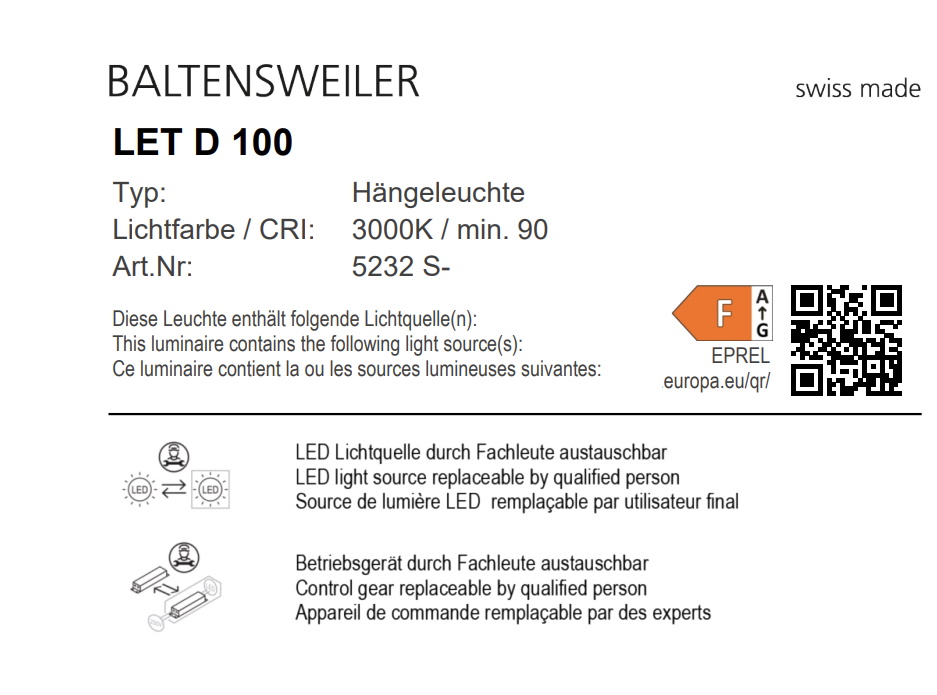 LET D Pendant Light Baltensweiler
