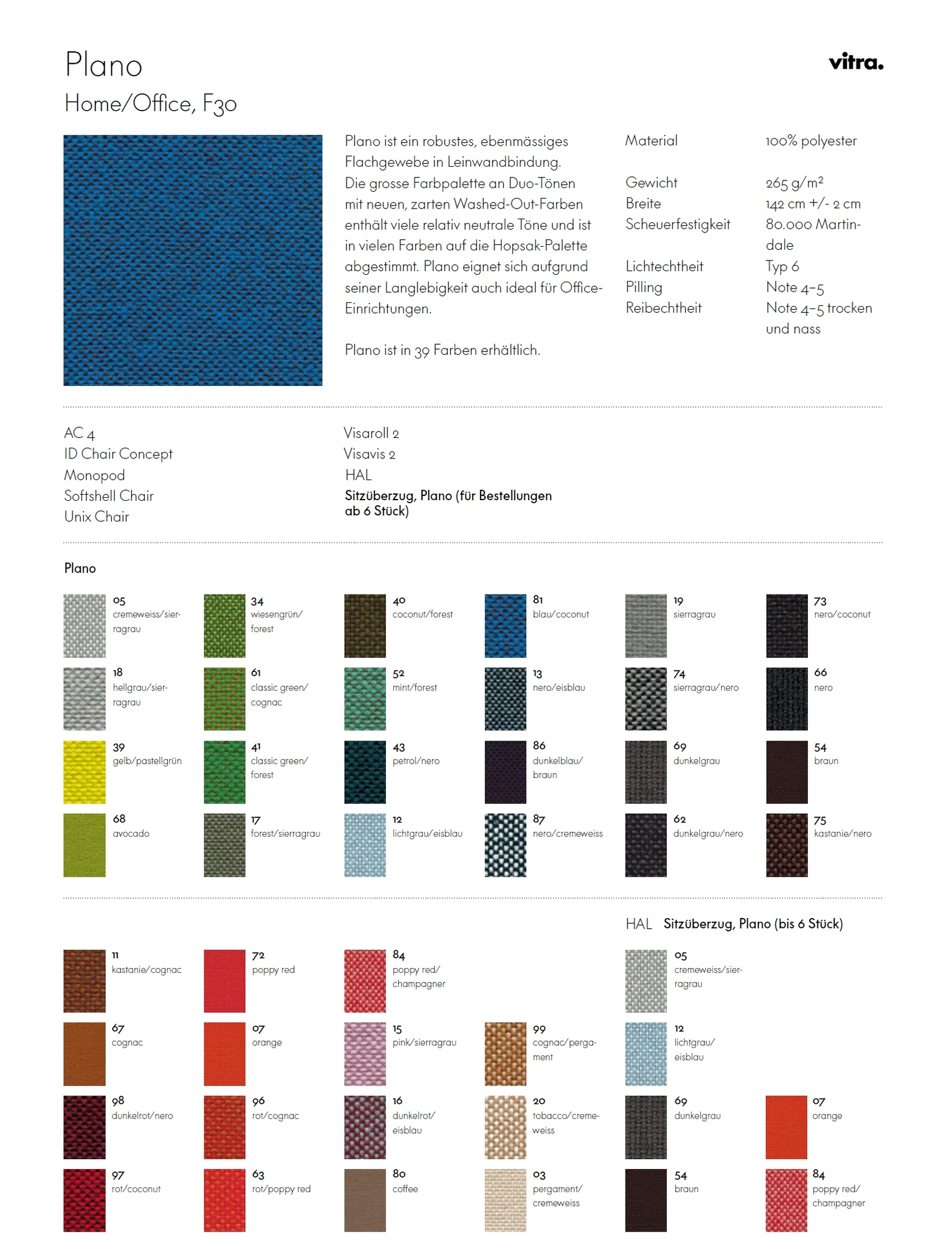 Sample Card Plano Vitra