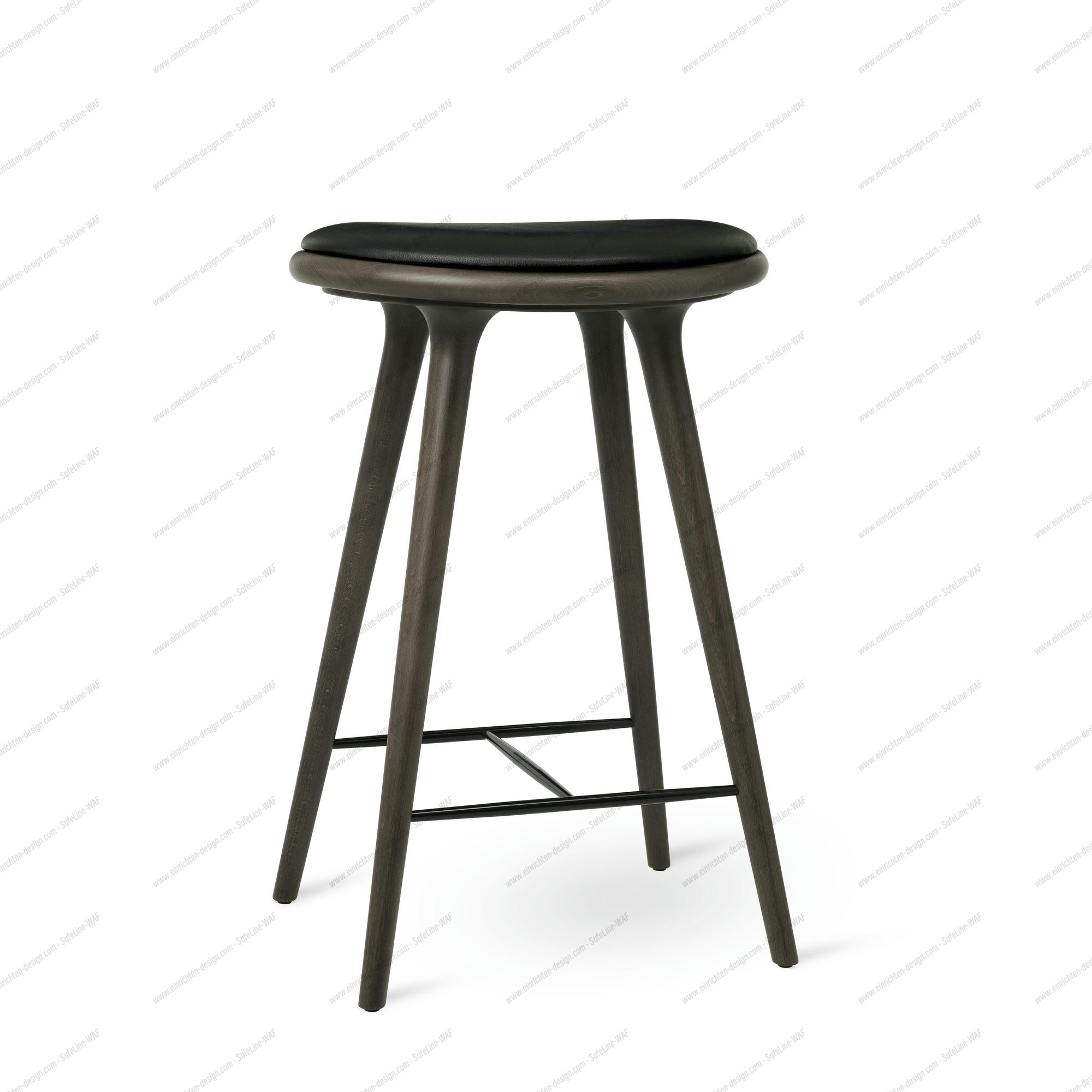 Stool / bar stool Sirka grey colored solid beech Mater 69 cm
