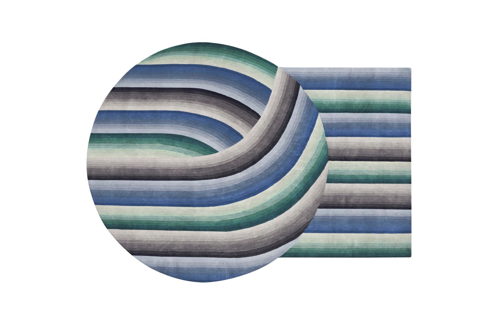 Round Mirage Rug blue Gan