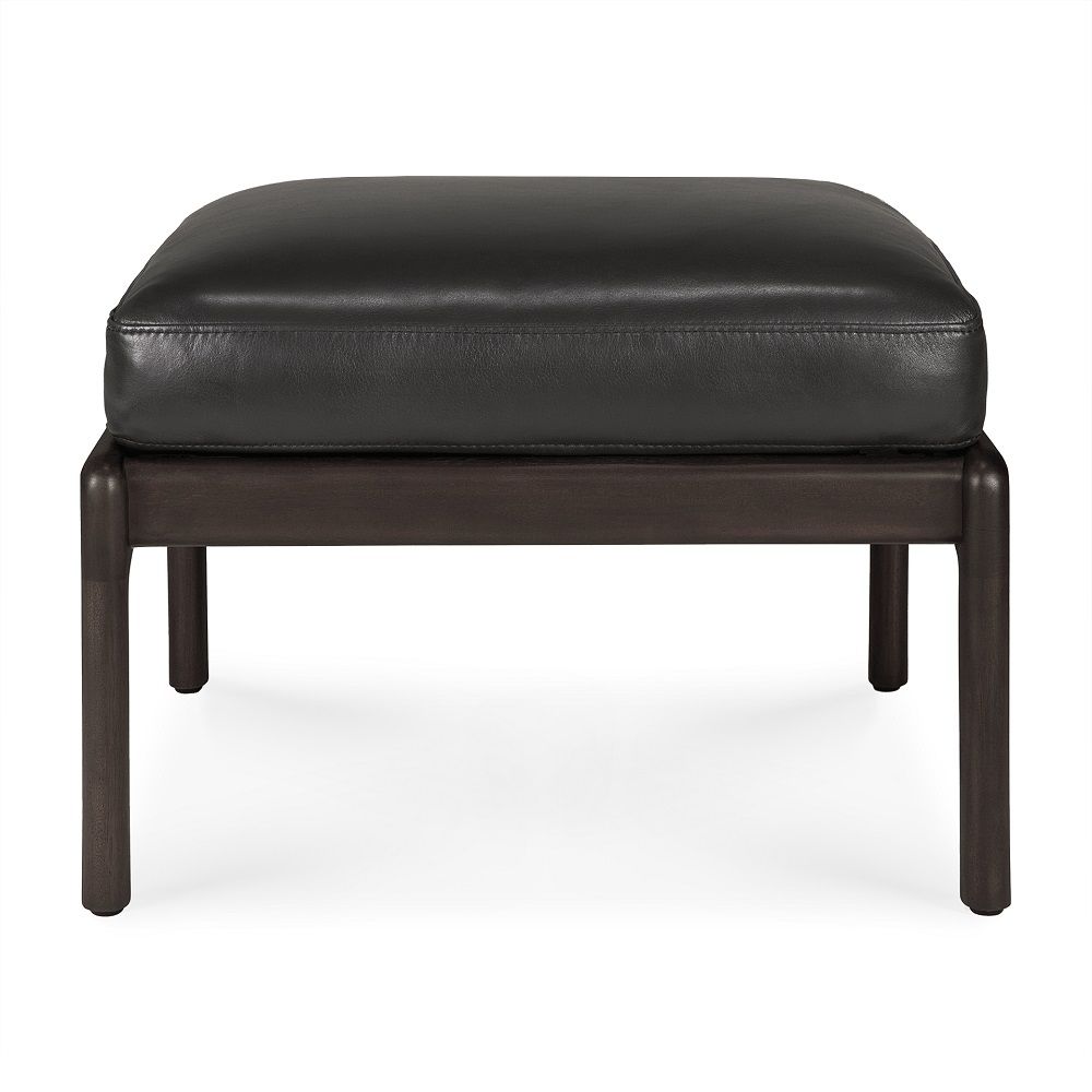 Jack Footstool Mahogany Ethnicraft Dark brown / leather black