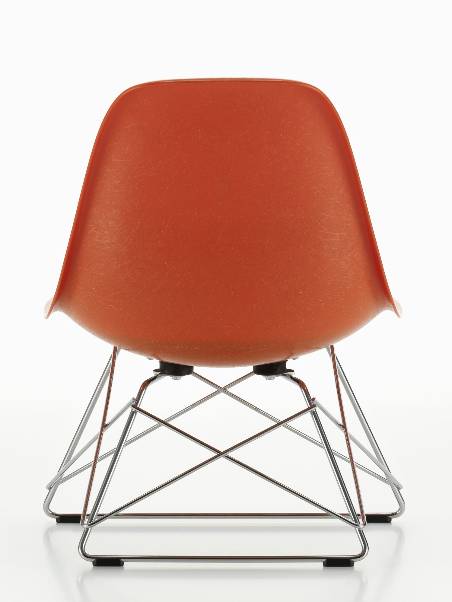Eames Fibreglass Chair LSR Chair with seat cushion Vitra
