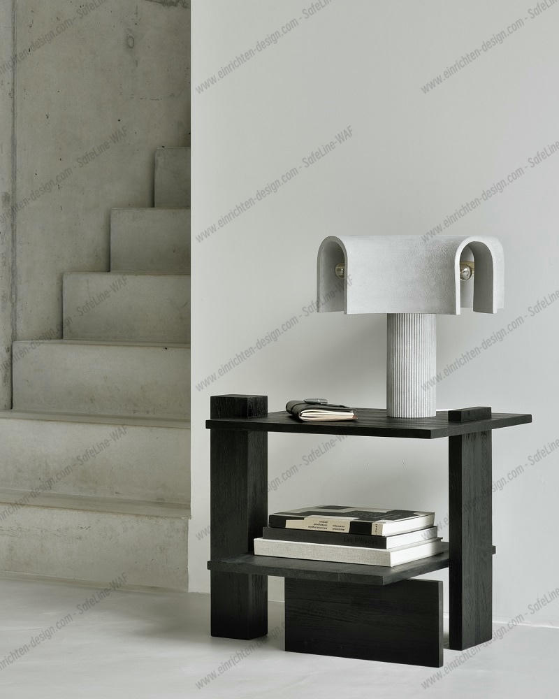 Teak Abstract Side table Black Ethnicraft