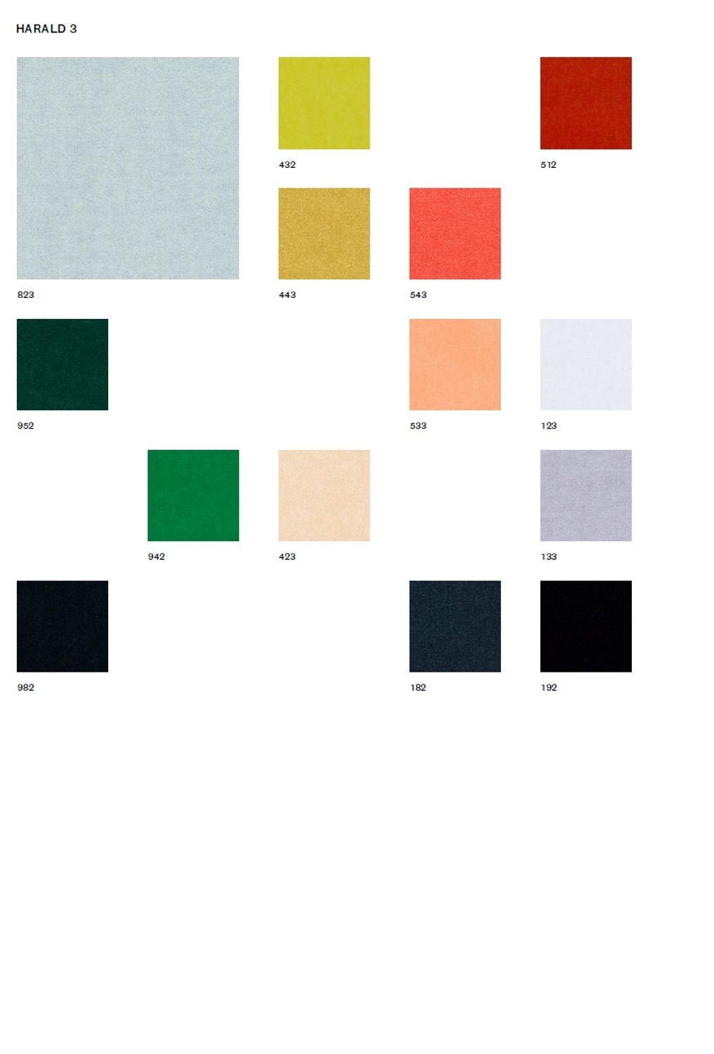 Sample Card Harald Kvadrat
