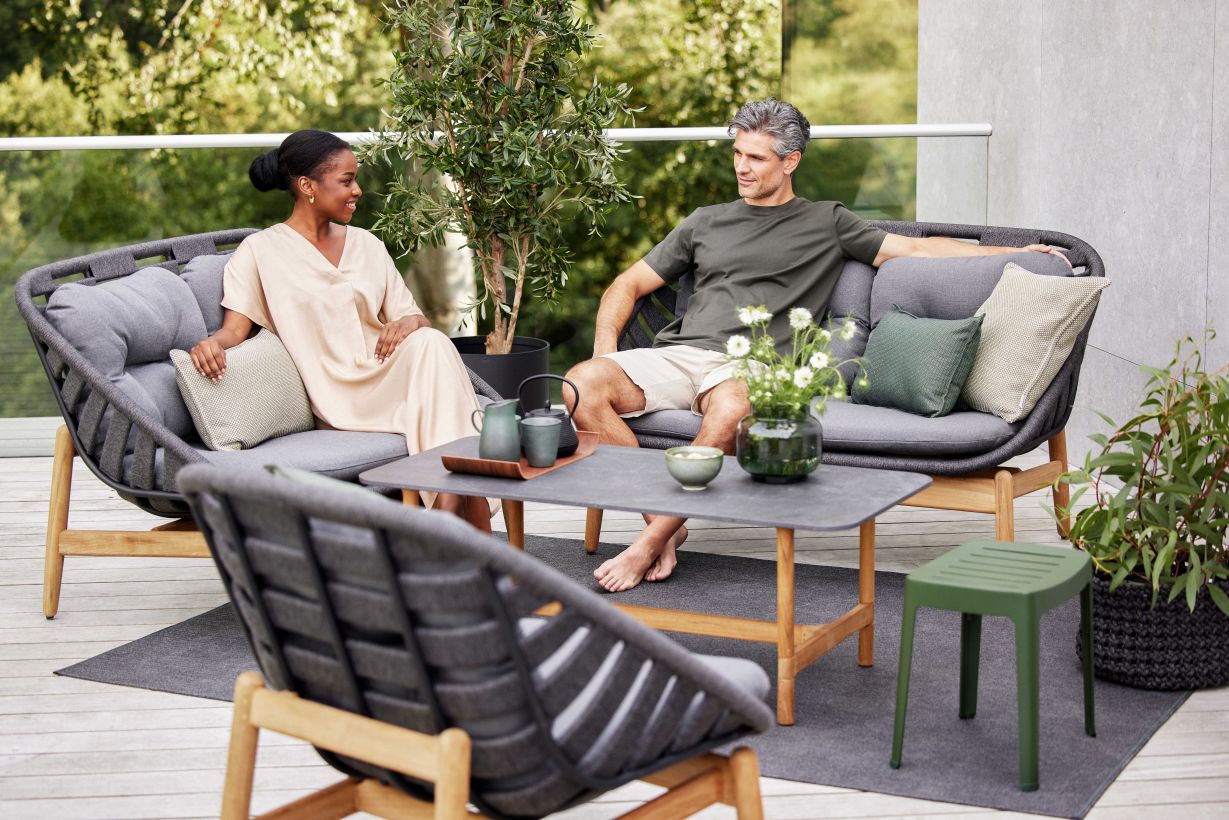 Cane outdoor couch sale