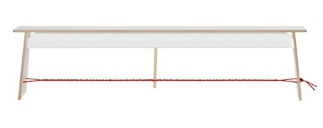 Langer Max bench 180 cm white rope red Nils Holger Moormann
