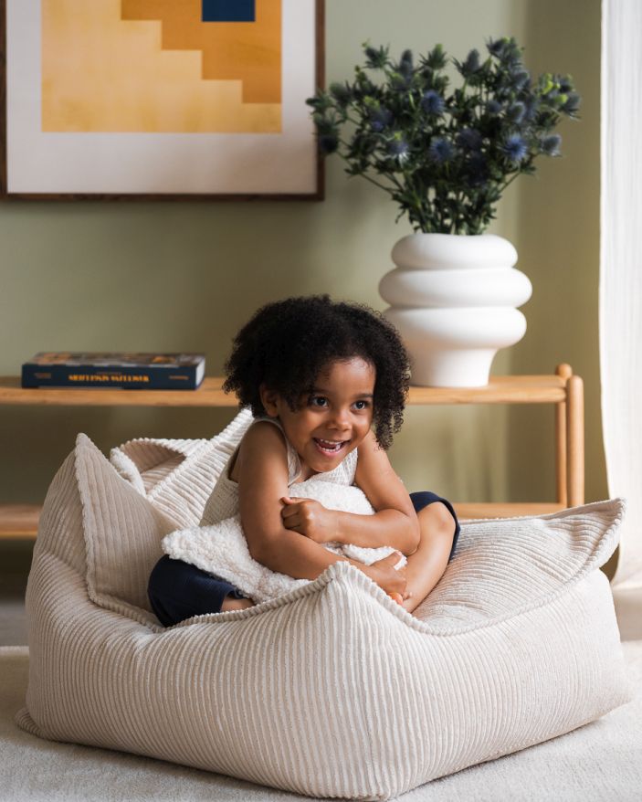 Children's beanbag armchair wide cord brown sugar Wigiwama