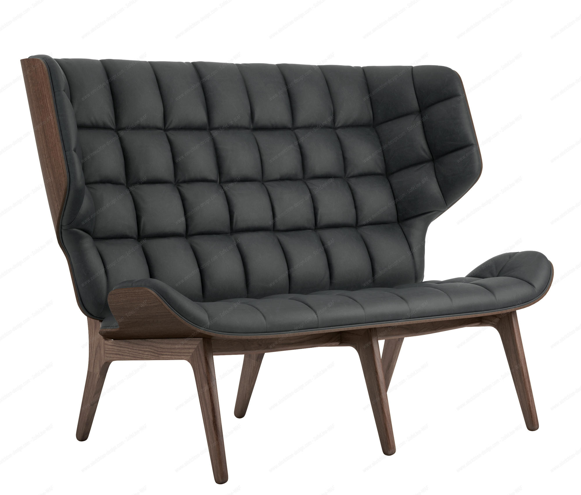 Mammoth Sofa Leather cover Norr11 Oak dark stained Dunes Leather Anthracite