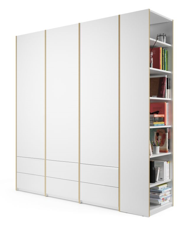 MODULAR PLUS wardrobe combination with add-on shelf right W 212.2 cm Müller Möbelwerkstätten