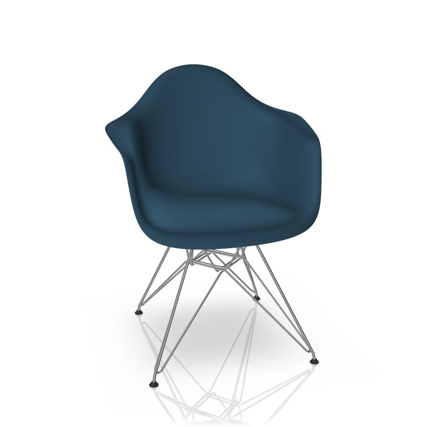 Vitra Eames Plastic Arm Chair DAR Chair Vitra Chrome Plated Sea Blue VITRA 44032000 01 83