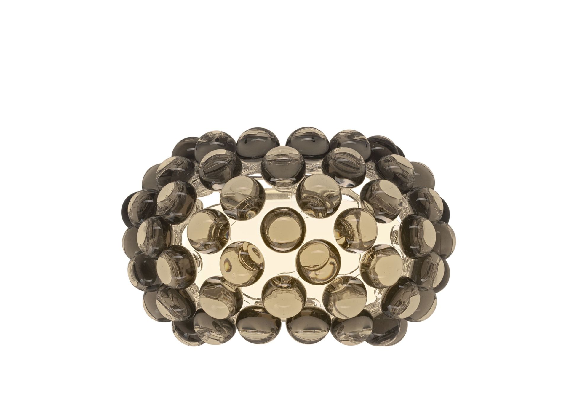 Caboche Plus Parete Wandleuchte von Foscarini, moderne Designerleuchte mit Kugeln in Rauchglas-Optik für stilvolle Wandbeleuchtung.