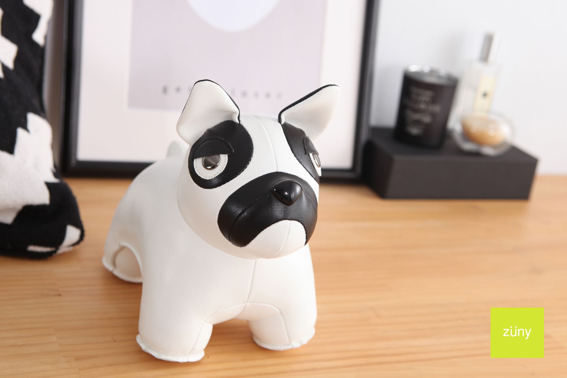 Bookend Classic French Bulldog White/Black Züny SINGLE PIECES