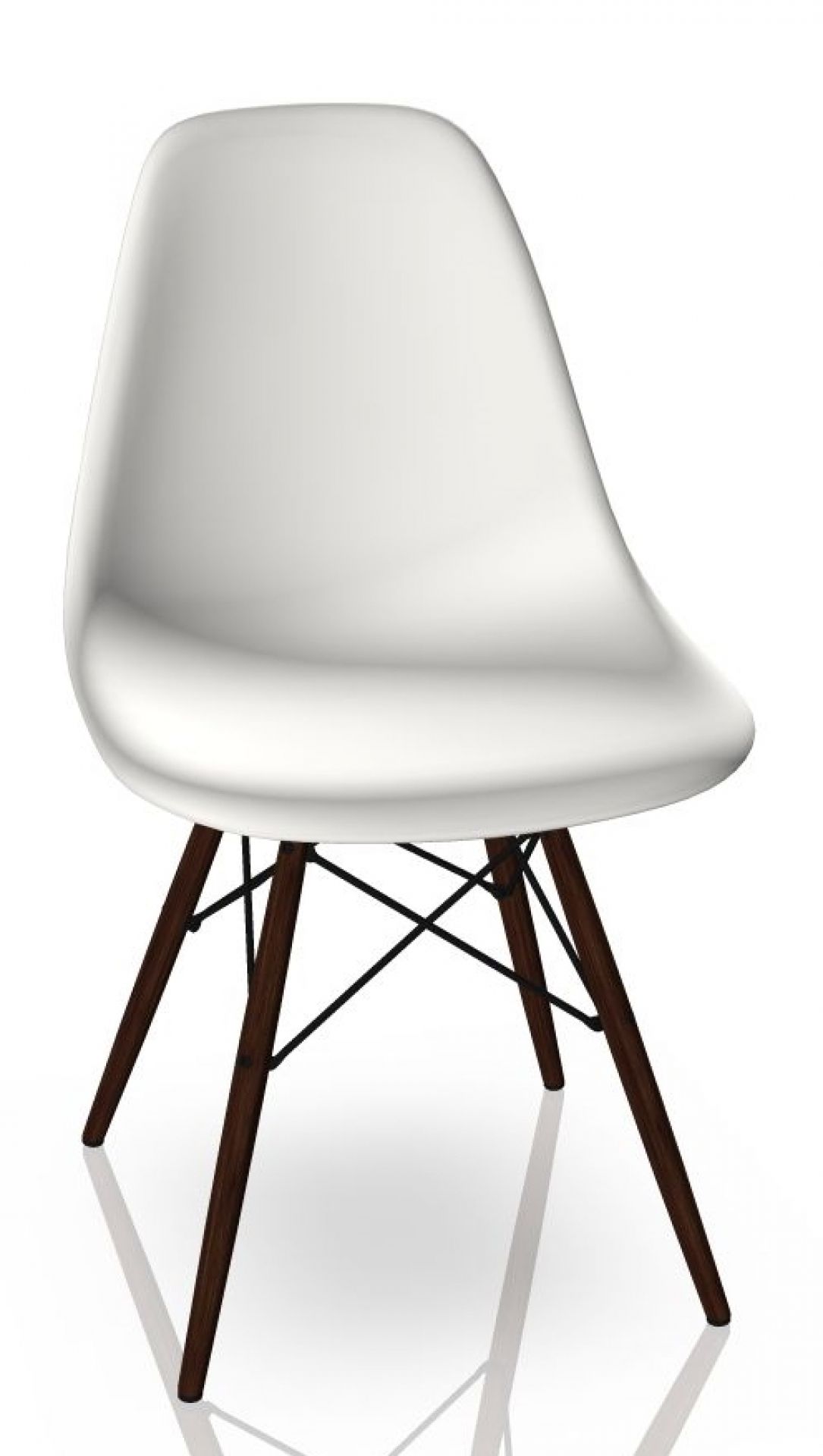 Eames Side Chair DSW Vitra Maple dark - White | VITRA 44030500 95