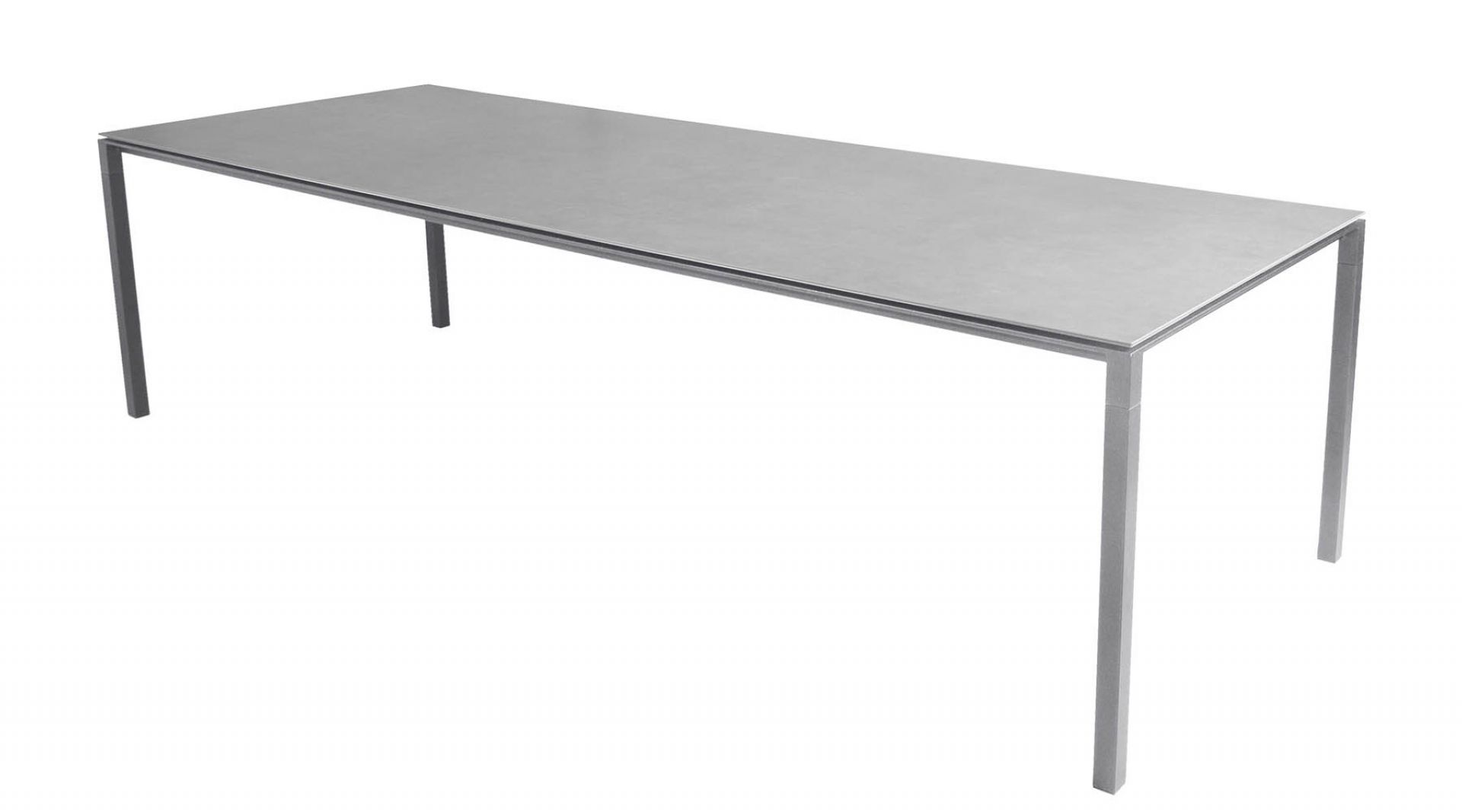 Pure Outdoor Dining table large W 280 x D 100 x H 73 cm Light grey frame Concrete grey top Cane-Line