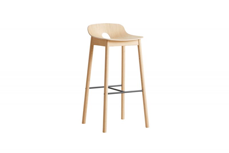 Mono Bar Stool Oak pigmented white Woud SINGLE PIECES