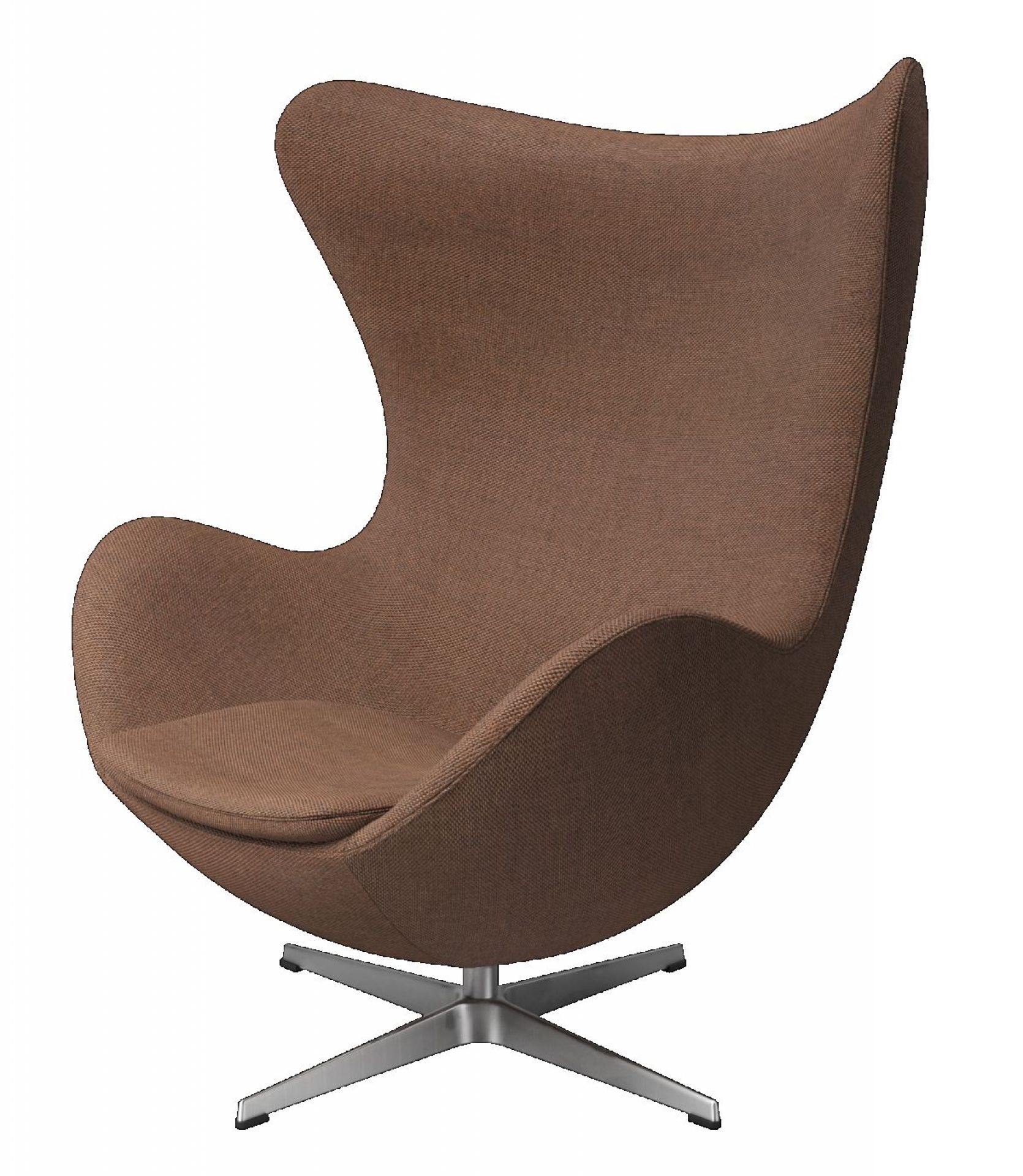 Egg Chair with Stool Re-wool Textile Fabric Brown/Nature Fritz Hansen 