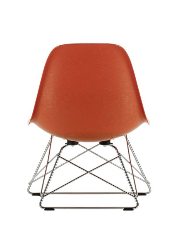 Eames Fibreglass Chair LSR Chair with seat cushion Vitra
