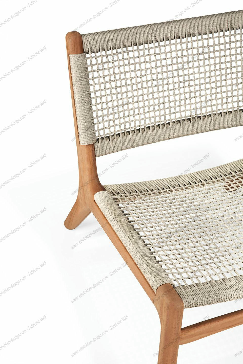 Jack Woven Lounge Chair Outdoor Teak Cord Beige Ethnicraft