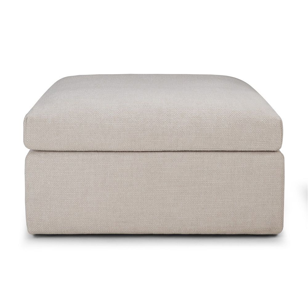 Mellow Upholstered Stool Ivory Fabric Ethnicraft 