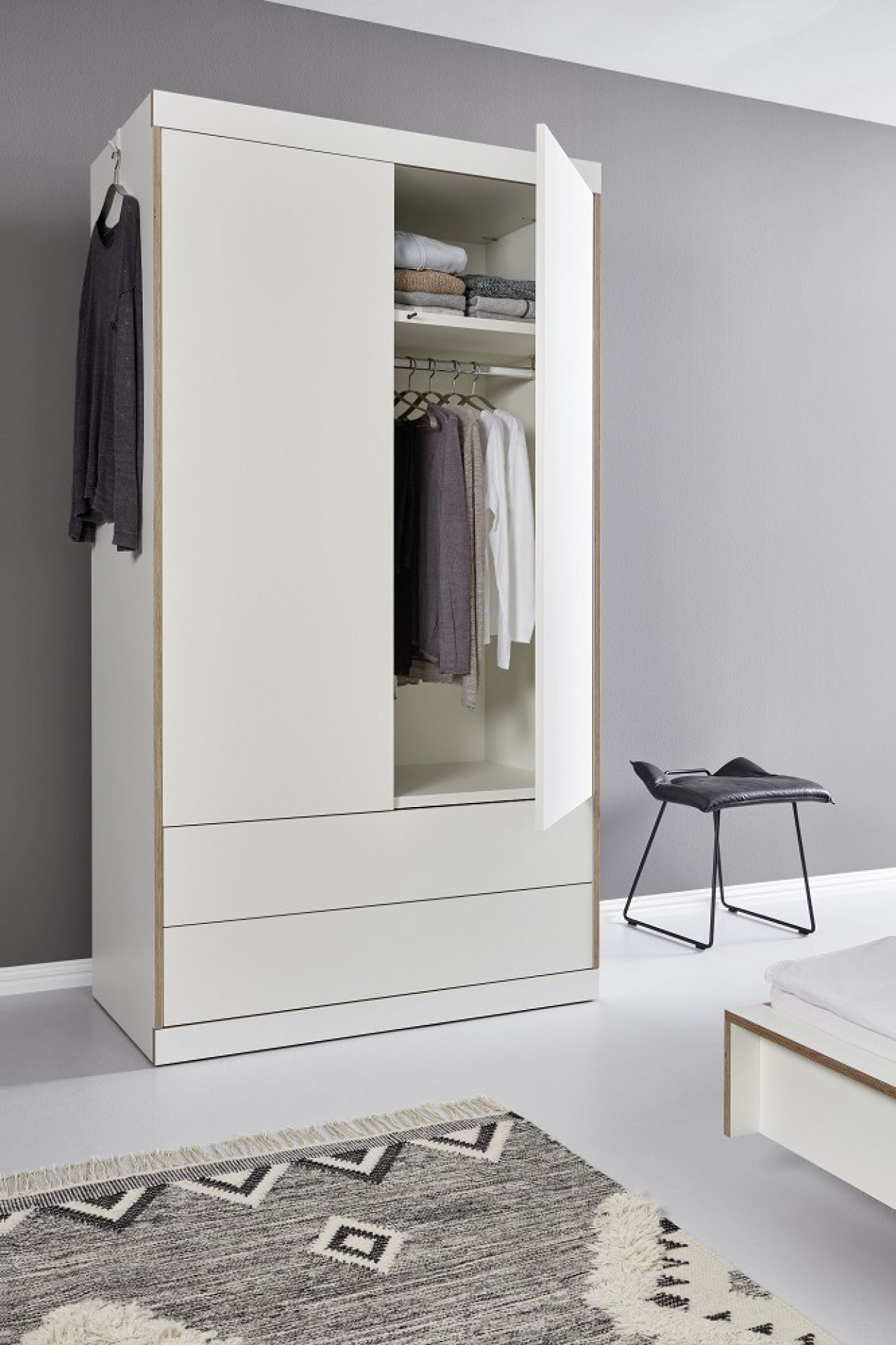 Flai Wardrobe with 2 Doors and 2 drawers Müller Möbelwerkstätten​