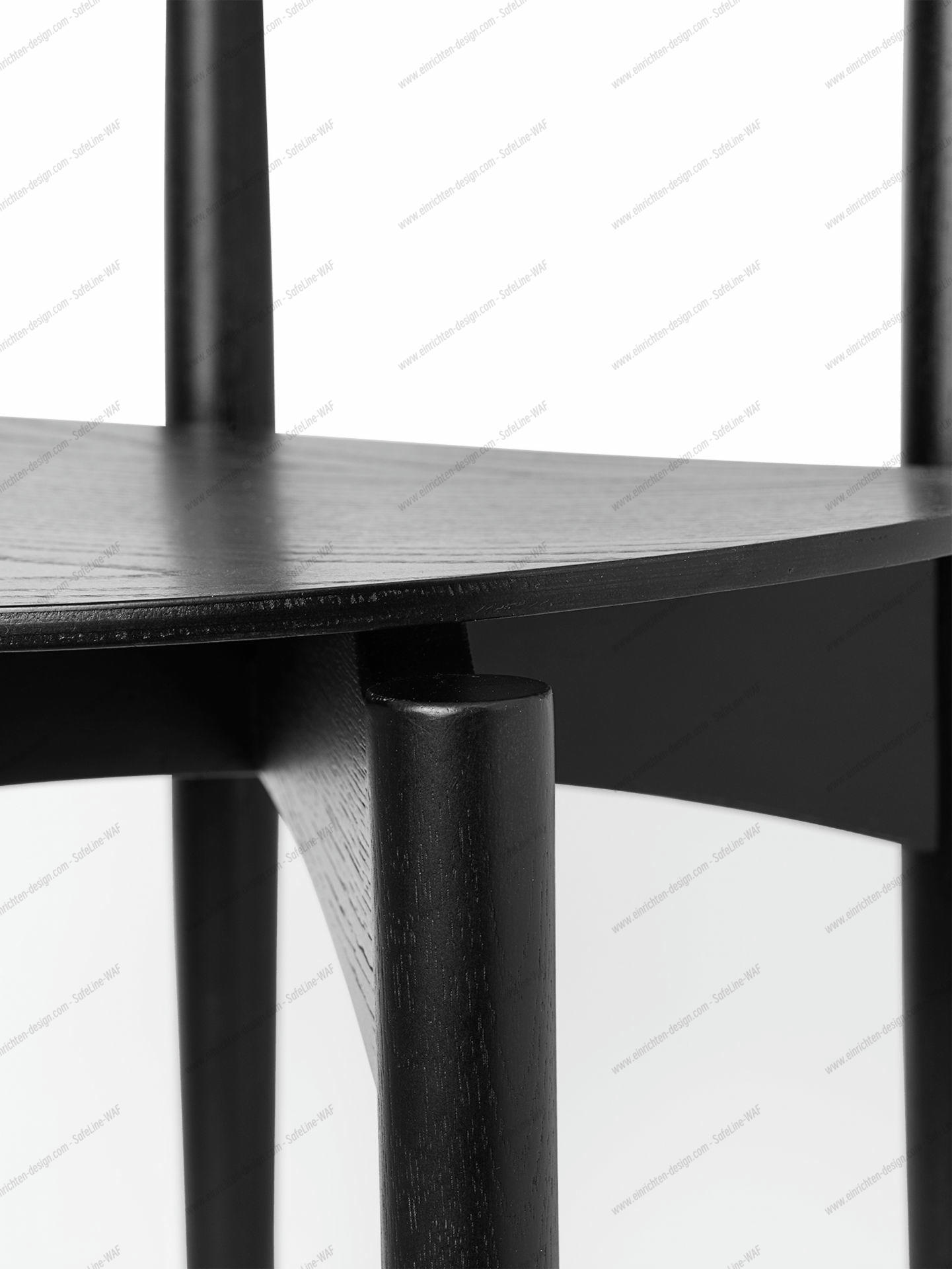 Herman Dining Chair with Wooden Frame Black Ferm Living Herman Dining Chair with Wooden Frame Black Ferm Living