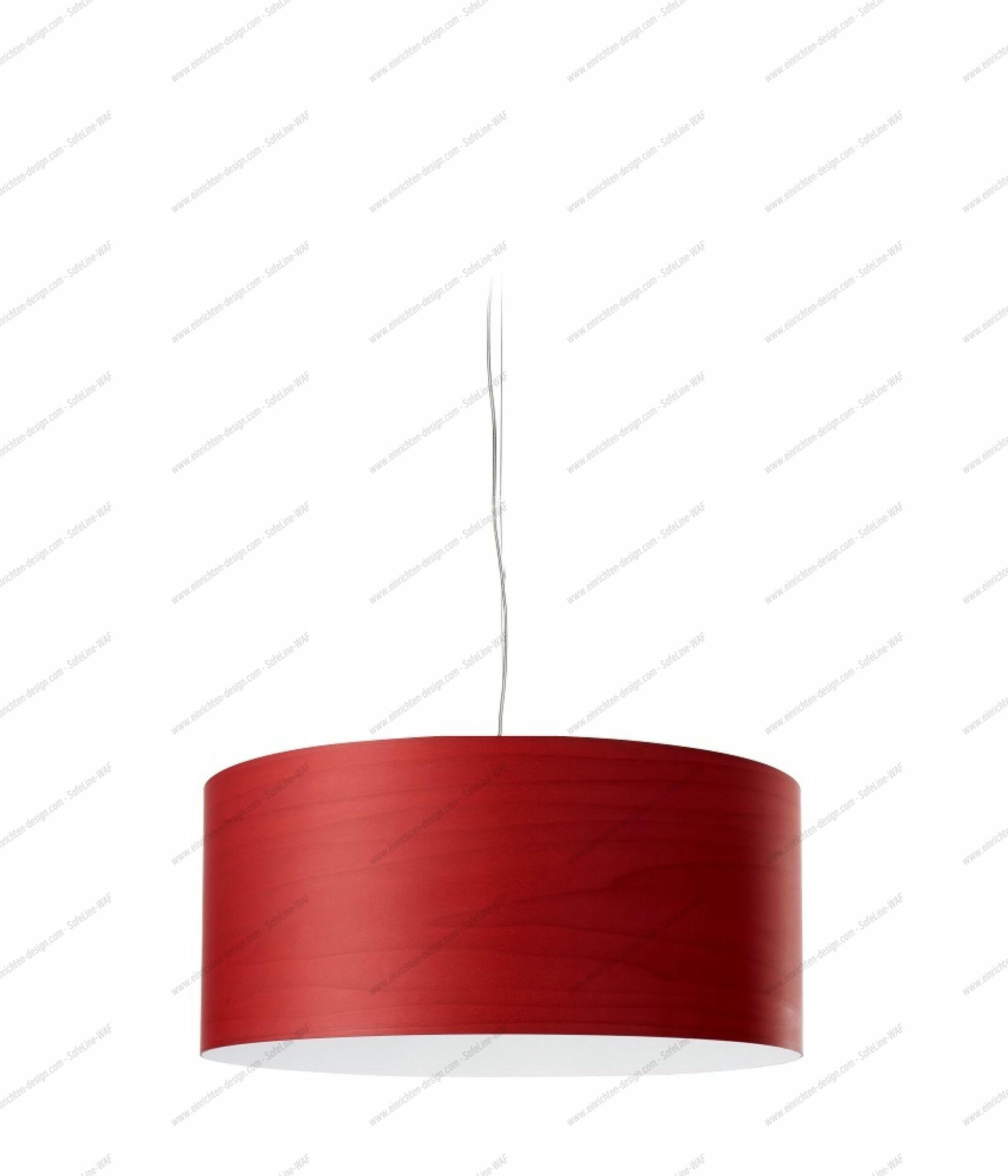 Rote Gea LED Pendelleuchte von LZF Lamps, moderne Hängeleuchte für Wohnzimmer und Esszimmer.
