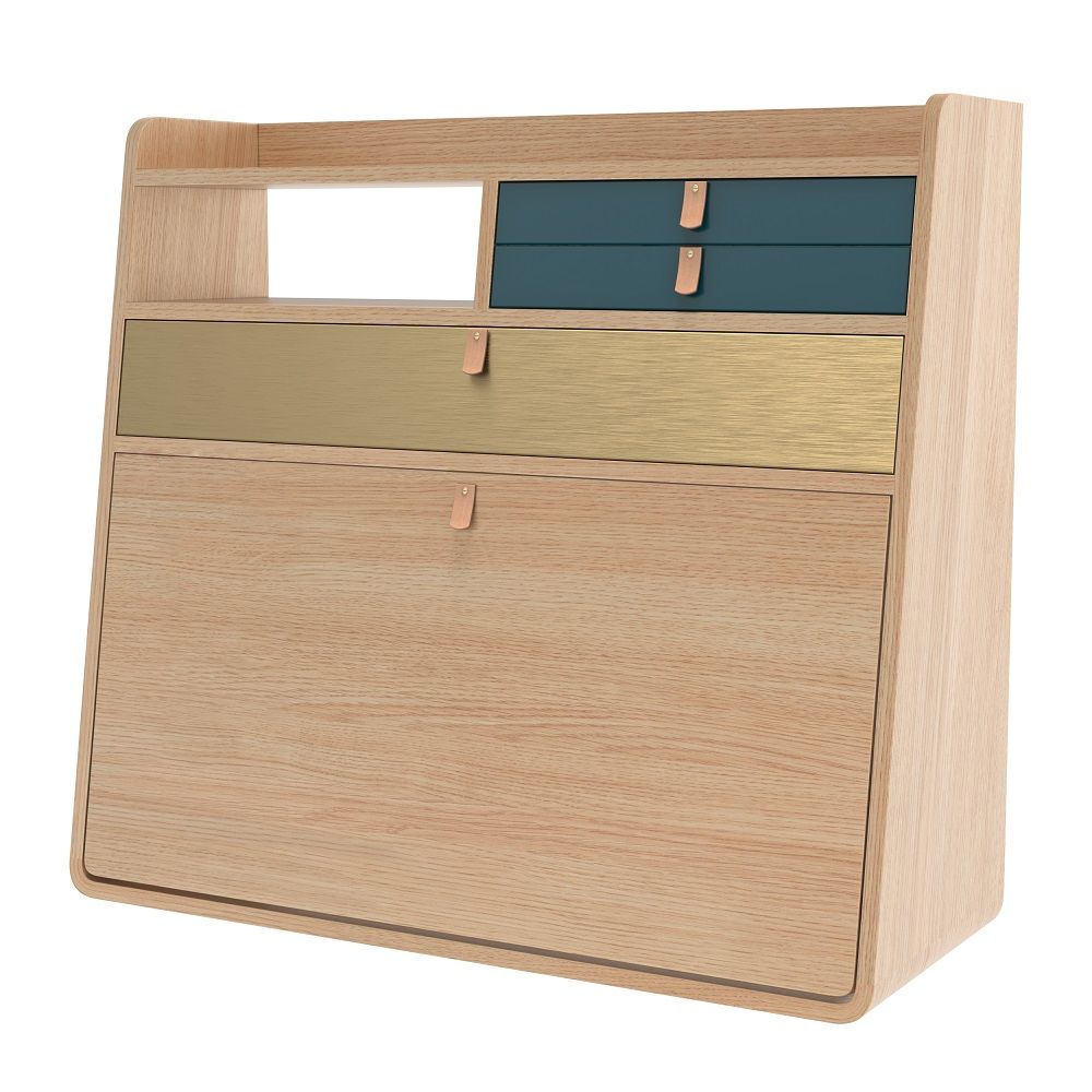 Gaston Wall Secretary 80 Hartô Oak + petrol blue