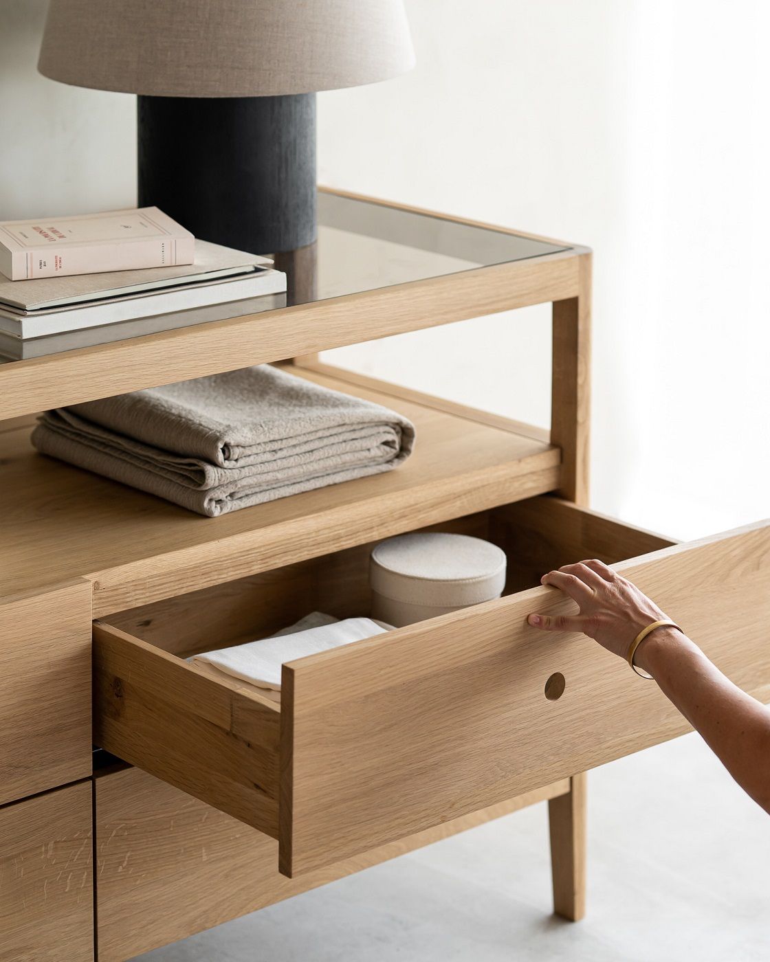 Spindle Chest of 4 Drawers Oak Ethnicraft